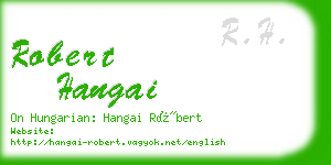 robert hangai business card